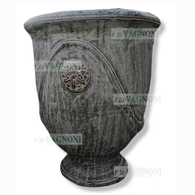 VASO ANDUZE IN TERRACOTTA DECORATA ANTICATA CM. 75